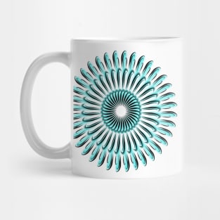 Teal Hook Flower Mug